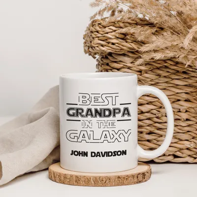 Gift for Grandpa - Personalized Name Best Grandpa in the Galaxy Mug