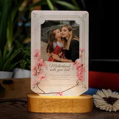 Gift for Mom Photo Printed Desktop Led Lamp