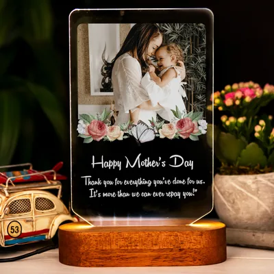 Gift for Mom with Personalized Picture and Special Message 3D LED Lamp