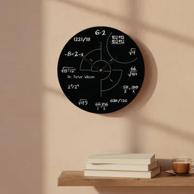 Personalised Math Equation Wall Clock for Teachers and Students