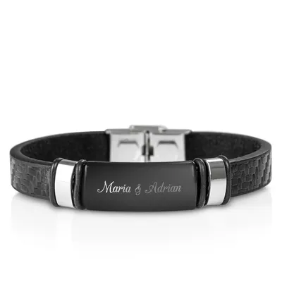 Gift Written Name Personalized Leather Bracelet
