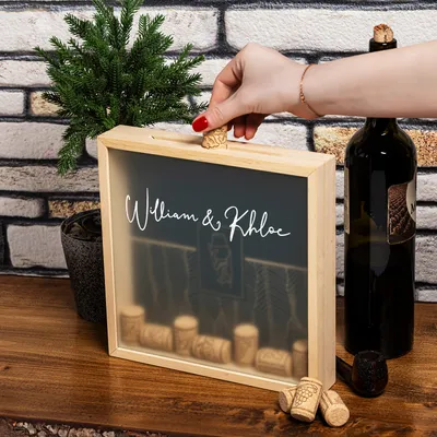 Gifts for Couples Wooden Wine Cork Collection Box