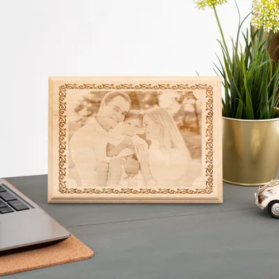 Engraved Wooden Photo as Father's Day Gift for Dad