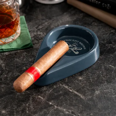 Gifts for Dad Personalised Gray Ceramic Cigar Ashtray