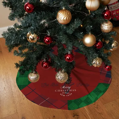 Gifts for Family Name Personalized Christmas Tree Skirt