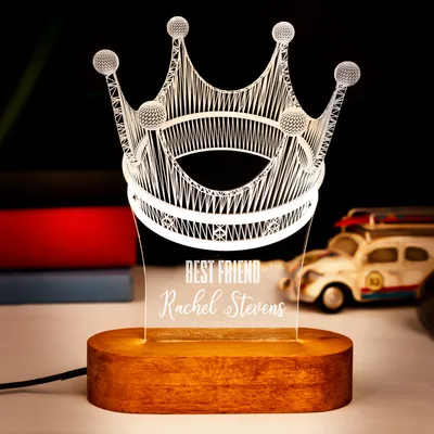 Gifts for Friends Crown Design 3D LED Lamp