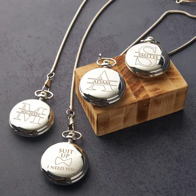 Gifts for Friends Groomsman Proposal Pocket Watch with Monogram