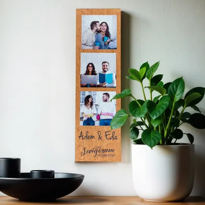 Gifts for Girlfriend Personalized Wooden Frame 3 Picture Collage