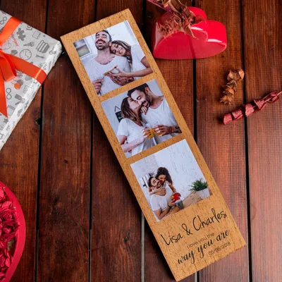 Gifts for Girlfriend Personalized Wooden Frame 3 Picture Collage