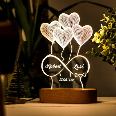 Gifts for Her Personalized Led Lamp with Eternity Sign