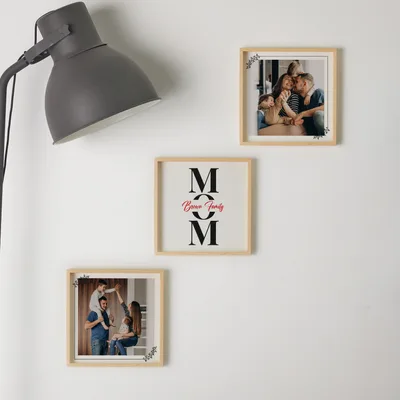Gifts for Mom Design Family Name Matching 3 Piece Tableau Set
