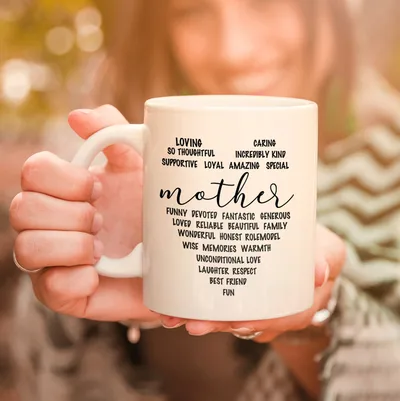 Gifts for Mom Loving Mom's Characteristics Printed Mug