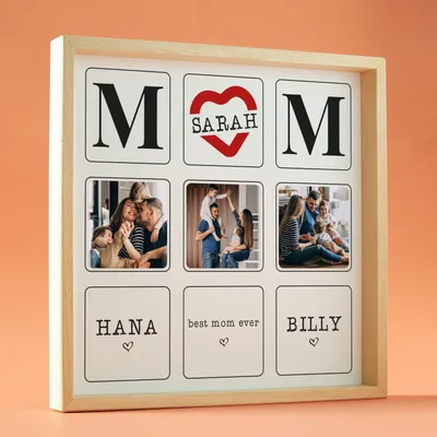 Gifts for Mom Personalized Wooden Tableau Collage Picture Frame