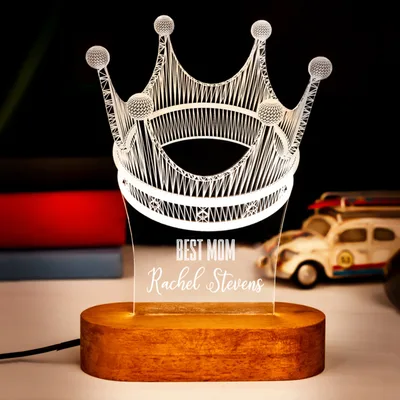 Gifts for Mom Queen Crown Design 3D LED Lamp