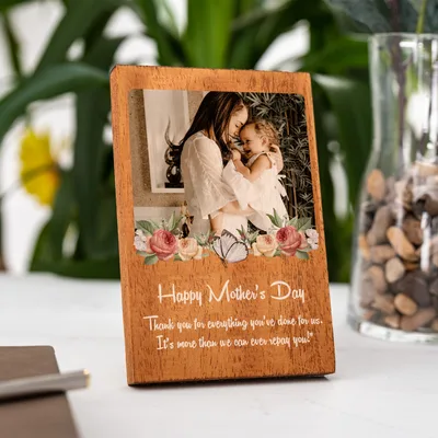 Gifts for Mom Solid Wooden Decorative Frame with Personalized Picture and Message