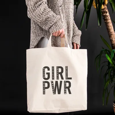 Girl Power Canvas Tote Bag - Empowering Eco-Friendly Gift