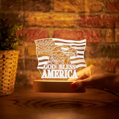 GOD BLESS AMERICA Design LED Lamp