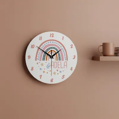 Personalised Teacher's Day Rainbow Wall Clock for Classroom
