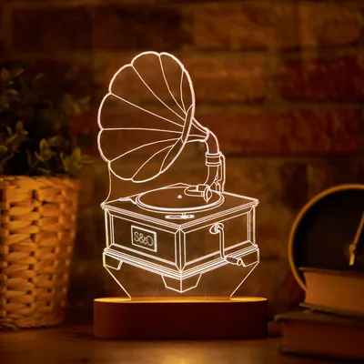 Gramaphone Shaped Personalized Decorative Led Lamp