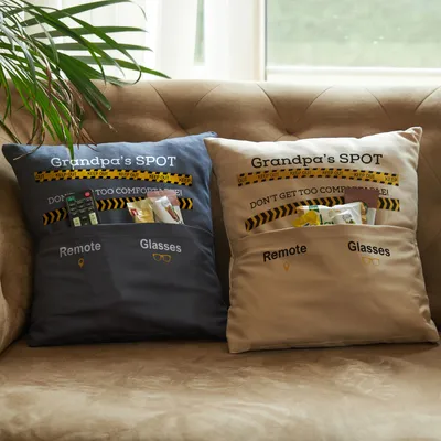 Grandpa's Place Design Pillow - Gift for Grandpa