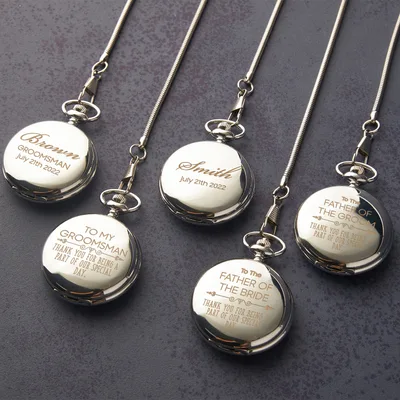 Groomsman Thank You Gifts Personalized Pocket Watch with Special Message