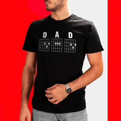 Guitar Chord Design T-Shirt Gift for Dads