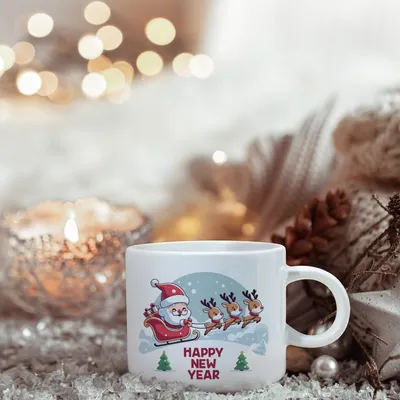 Happy New Year Santa Mug for Holiday Gifting