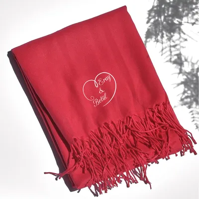 Heart Designed Personalized Textured Shawl