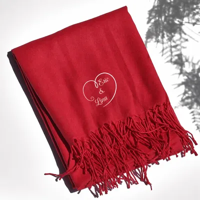 Personalised Heart Textured Shawl for Mum