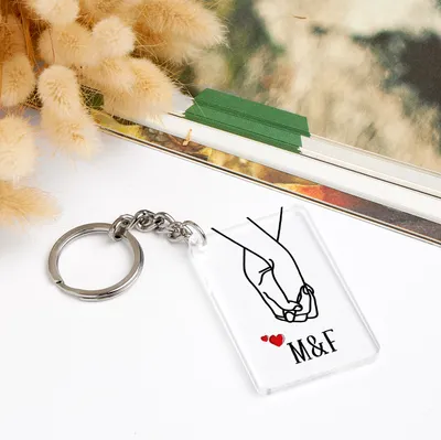 Holding Hands Design Personalized Key Chain Gift