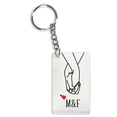 Holding Hands Design Personalized Key Chain Gift