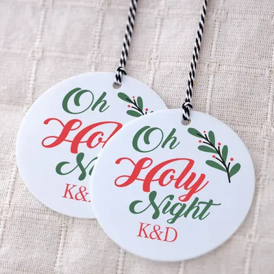 Holy Night Personalized Letter Christmas Ornament