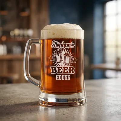 Personalised Engraved Beer Mug for Home Bar