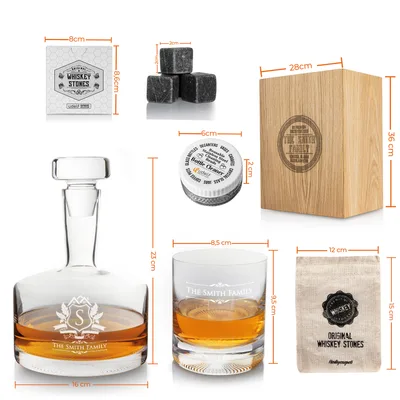 Home Gifts with Family Name Tokyo Whiskey Set with Wooden Gift Box