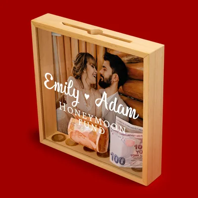 Honeymoon Gift Ideas Wooden Piggy Bank Collection Box