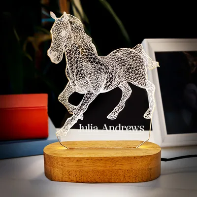 Horse Design Optical Illusion 3D LED Lamp