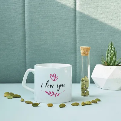 I Love You Printed Coffee Glass