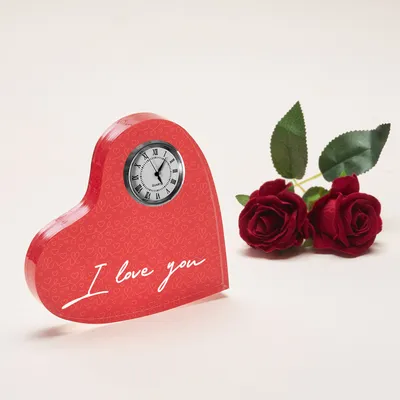 I Love You Written Heart Shaped Table Watch