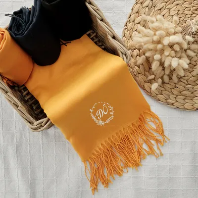 Initial Printed Nubbly Shawl