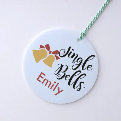 Jingle Bells Personalized Name Christmas Ornament