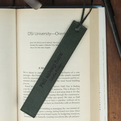 Leather Bookmark with Message and Name