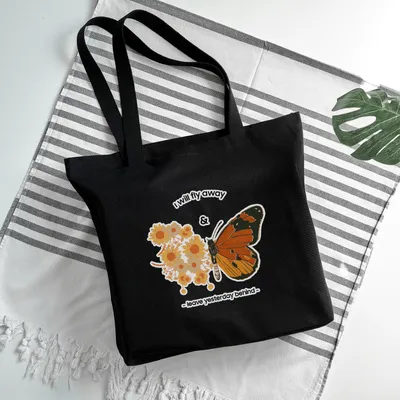 Leave Yesterday Behind Black Tote Bag