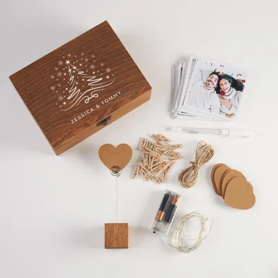 LED Illuminated DIY Wood Photo Box for Christmas