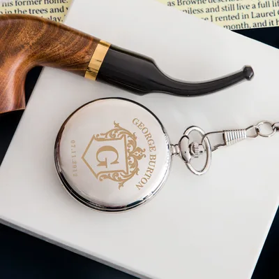 Logo Design Gifts for Him Personalized Pocket Watch