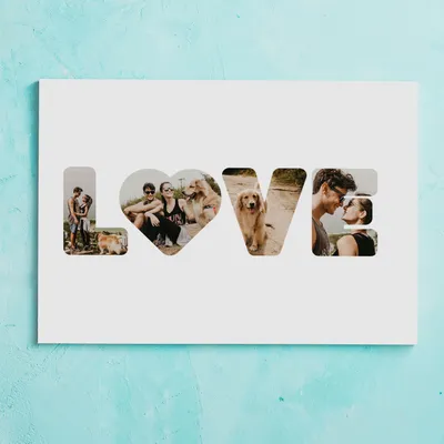 LOVE Designed Photo Printed Canvas Art Table 16 x 24 for Valentine's Gift