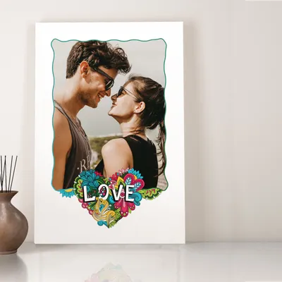 Love Framed 16 x 24 Photo Printed Canvas Art Print for Valentine's Gift