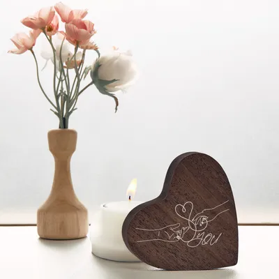 Love Lines Wooden Heart Decor for Wife