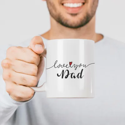 Love You Dad Father's Day Gift Minimal Design Coffee Mug