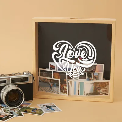 Love You Designed Wooden Memory Box