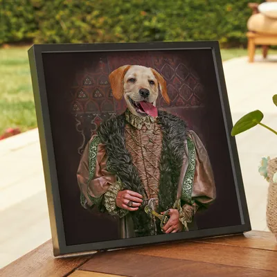 Medieval Portrait Themed Decorative Adhesive Frame for Pets